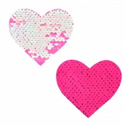 Nipztix Glow Pink Sequin Heart Pasties