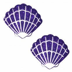 Nipztix Purple Glitter Seashells Pasties Accessories